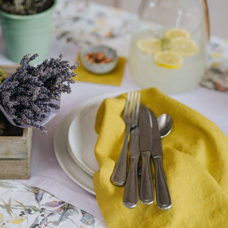 Lemon Curry Linen Napkins Set of 2 - Linen Tales 3