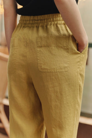 Lemon Curry Linen Octave Trousers - Linen Tales 