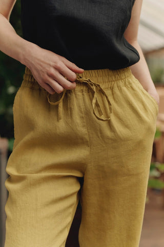 Lemon Curry Linen Octave Trousers - Linen Tales 3