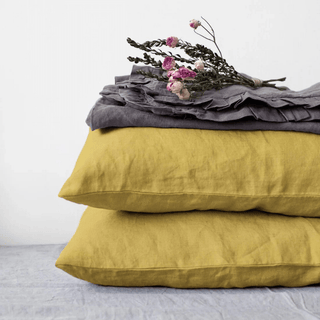 Lemon Curry Linen Pillowcase - Linen Tales Global 1