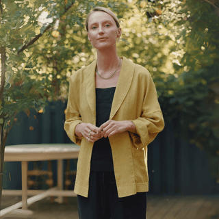 Lemon Curry Linen Sonata Jacket - Linen Tales 
