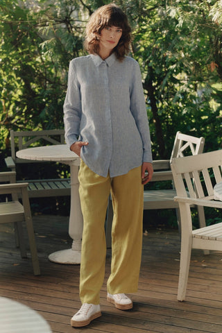 Lemon Curry Linen Willow Trousers - Linen Tales 