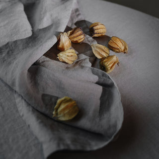 Light Grey Lightweight Linen Round Tablecloth - Linen Tales 3