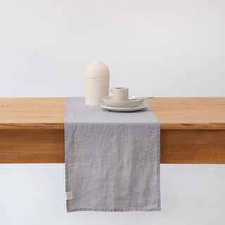 Light Grey Lightweight Linen Table Runner - Linen Tales 