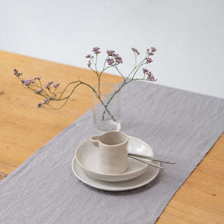 Light Grey Lightweight Linen Table Runner - Linen Tales 