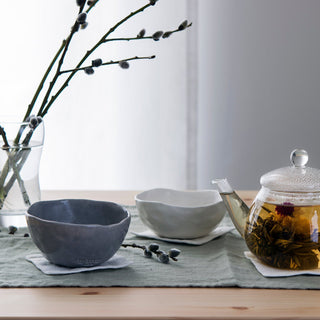 Light Grey Linen Coasters Set of 4 - Linen Tales 2