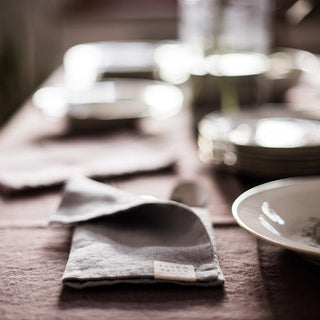 Light Grey Linen Napkins Set of 2 - Linen Tales 3