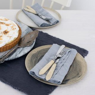 Light Grey Linen Napkins Set of 2 - Linen Tales 4