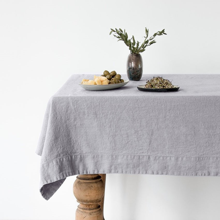 Light Grey Linen Tablecloth – Linen Tales