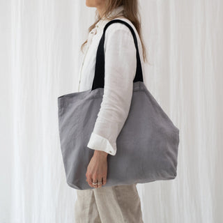 LIMITED EDITION Linen Tales Ash Twill Linen Shoulder Bag - Linen Tales 