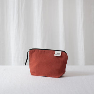 LIMITED EDITION Linen Tales Ashberry Twill Linen Makeup Pouch - Linen Tales Global 