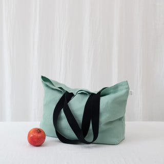 LIMITED EDITION Linen Tales Lichen Twill Linen Shoulder Bag - Linen Tales 