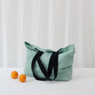 LIMITED EDITION Linen Tales Lichen Twill Linen Shoulder Bag - Linen Tales 3