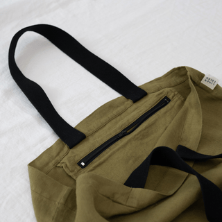 LIMITED EDITION Linen Tales Moss Twill Linen Shoulder Bag - Linen Tales 3