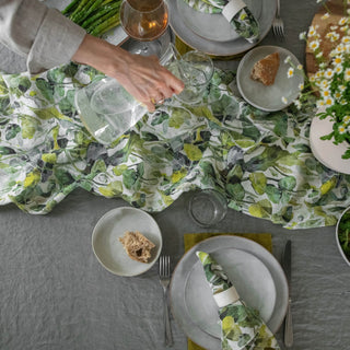 Lotus Linen Table Runner - Linen Tales 3