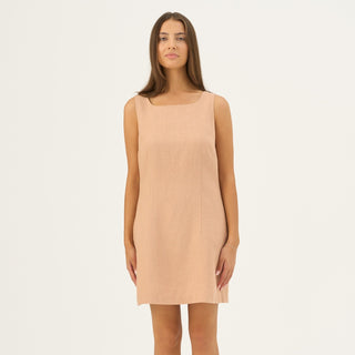 Maple Sugar Linen Alba Dress - Linen Tales Global 