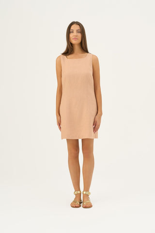 Maple Sugar Linen Alba Dress - Linen Tales Global 