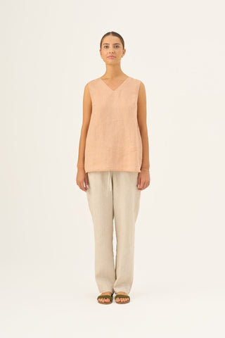 Maple Sugar Linen Daffodil Top - Linen Tales Global 