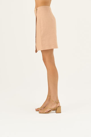 Maple Sugar Linen Lumen Skirt - Linen Tales Global 4