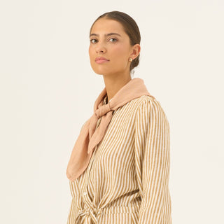 Maple Sugar Linen Mallow Scarf - Linen Tales Global 