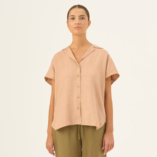 Maple Sugar Linen Melody Shirt - Linen Tales Global 