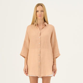 Maple Sugar Linen Oregano Shirt - Linen Tales Global 