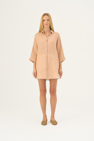 Maple Sugar Linen Oregano Shirt - Linen Tales Global 