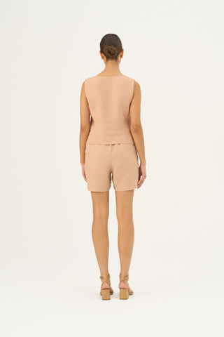 Maple Sugar Linen Pasodoble Vest - Linen Tales Global 4