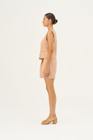 Maple Sugar Linen Pasodoble Vest - Linen Tales Global 3