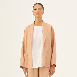 Maple Sugar Linen Sonata Jacket - Linen Tales Global 