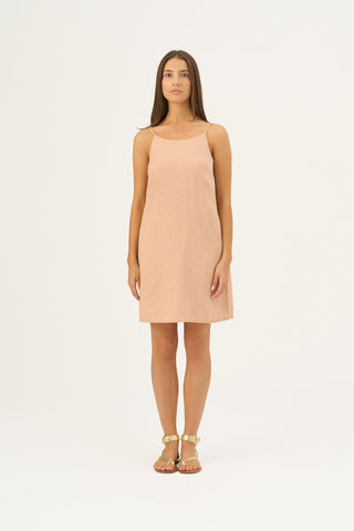 Maple Sugar Linen Stella Dress - Linen Tales Global 