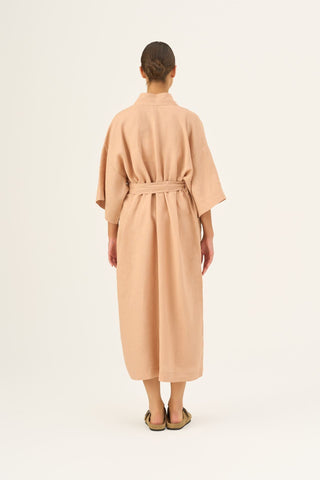 Maple Sugar Linen Summer Bathrobe - Linen Tales Global 6