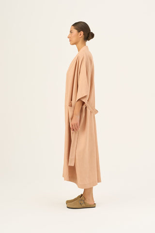 Maple Sugar Linen Summer Bathrobe - Linen Tales Global 3