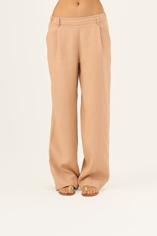 Maple Sugar Linen Willow Trousers - Linen Tales Global 