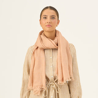 Maple Sugar Linen Woodbine Scarf - Linen Tales Global 
