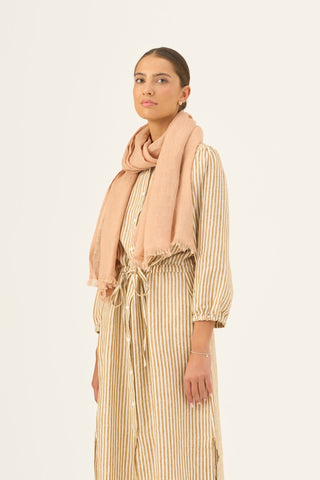 Maple Sugar Linen Woodbine Scarf - Linen Tales Global 