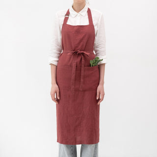 Marsala Linen Chef Apron - Linen Tales 