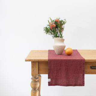 Marsala Linen Table Runner - Linen Tales 