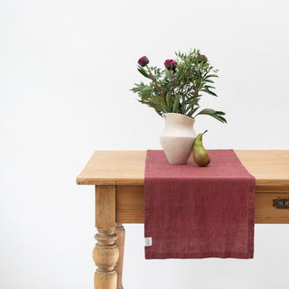 Marsala Linen Table Runner - Linen Tales 3