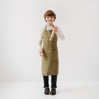 Martini Olive Kids Linen Daily Apron - Linen Tales 3