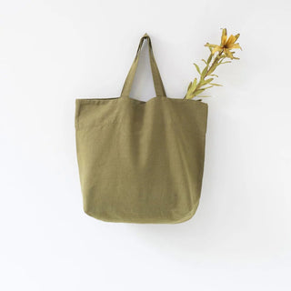 Martini Olive Linen Big Bag - Linen Tales 