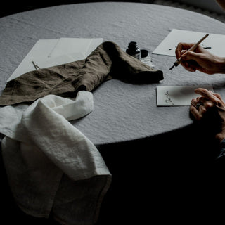 Martini Olive Linen Napkins Set of 2 - Linen Tales 