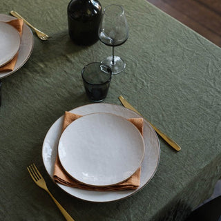 Martini Olive Linen Tablecloth - Linen Tales 3