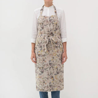 Meadow on Natural Linen Chef Apron - Linen Tales 1