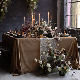 Meadow on Natural Linen Table Runner - Linen Tales 