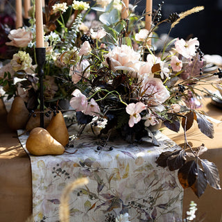 Meadow on Natural Linen Table Runner - Linen Tales 3