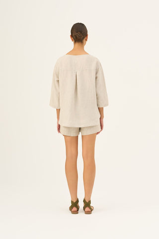 Melange Linen Bilberry Top - Linen Tales Global 4