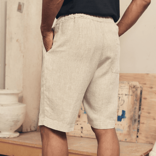 Melange Linen Cumin Shorts - Linen Tales 5