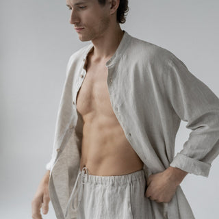 Melange Linen Currant Loungewear Set - Linen Tales 3