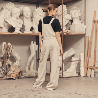 Melange Linen Elm Overalls - Linen Tales 3